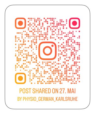 Instagram QR-Code für Instagram-Beitrag von Physio, Karlsruhe, zum Teilen am 27. Mai.